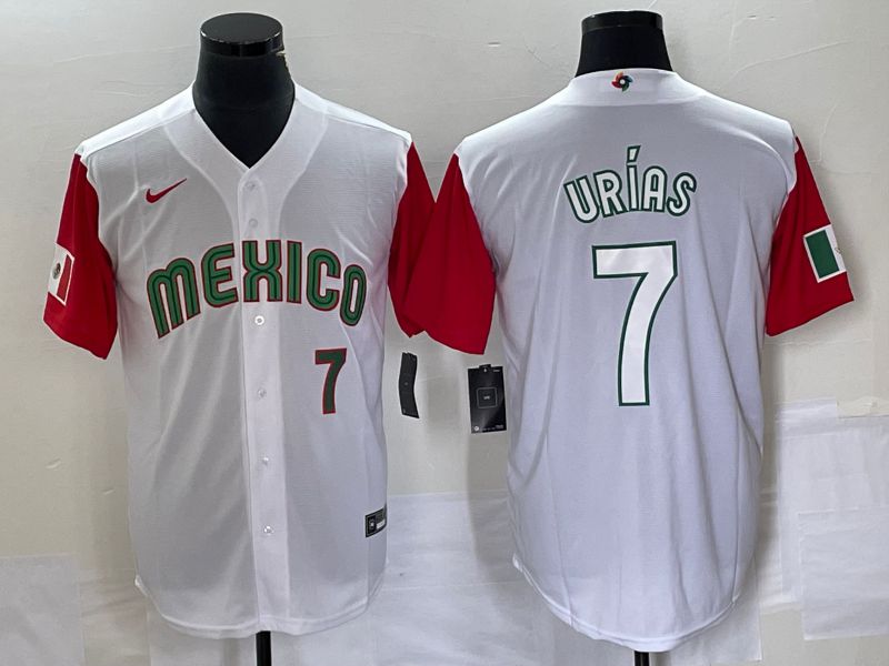 Men 2023 World Cub Mexico #7 Urias White white Nike MLB Jersey10->more jerseys->MLB Jersey
